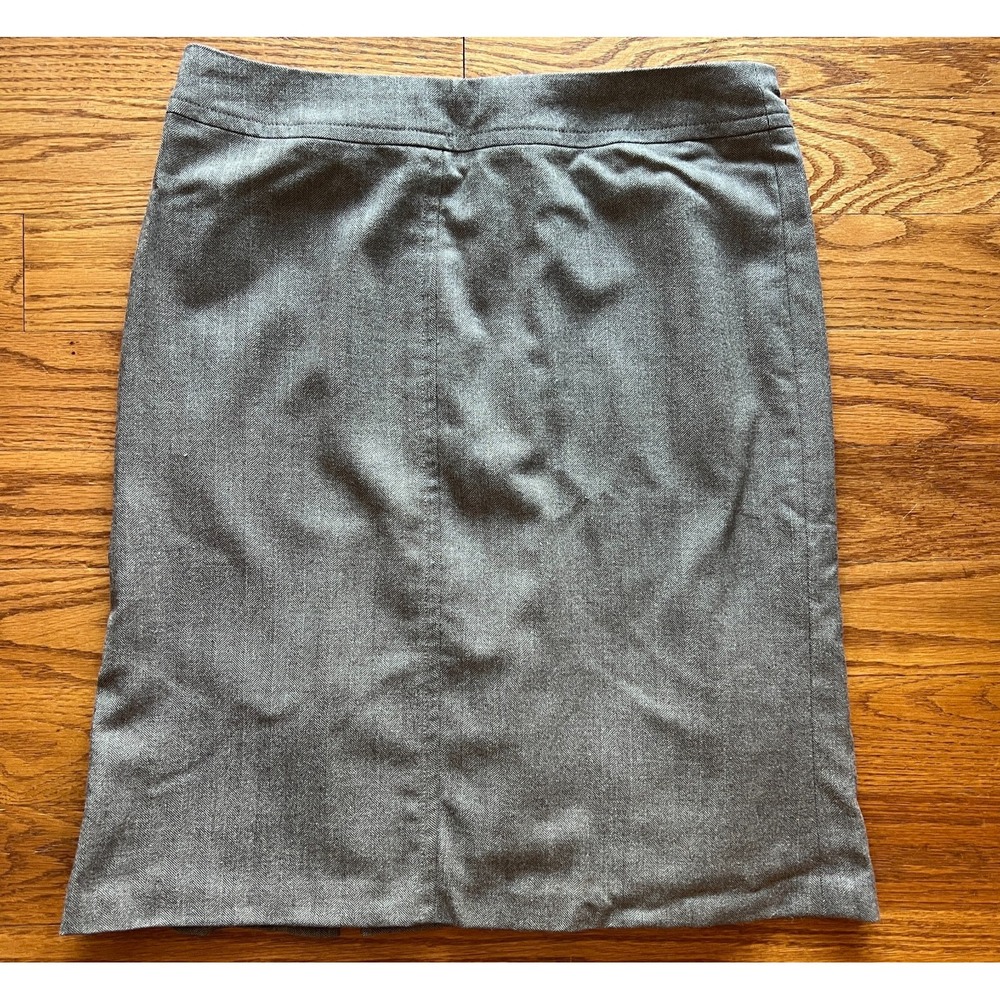 Akris‎ Women's Skirt Gray Career Business Straight Herringbone Size 6